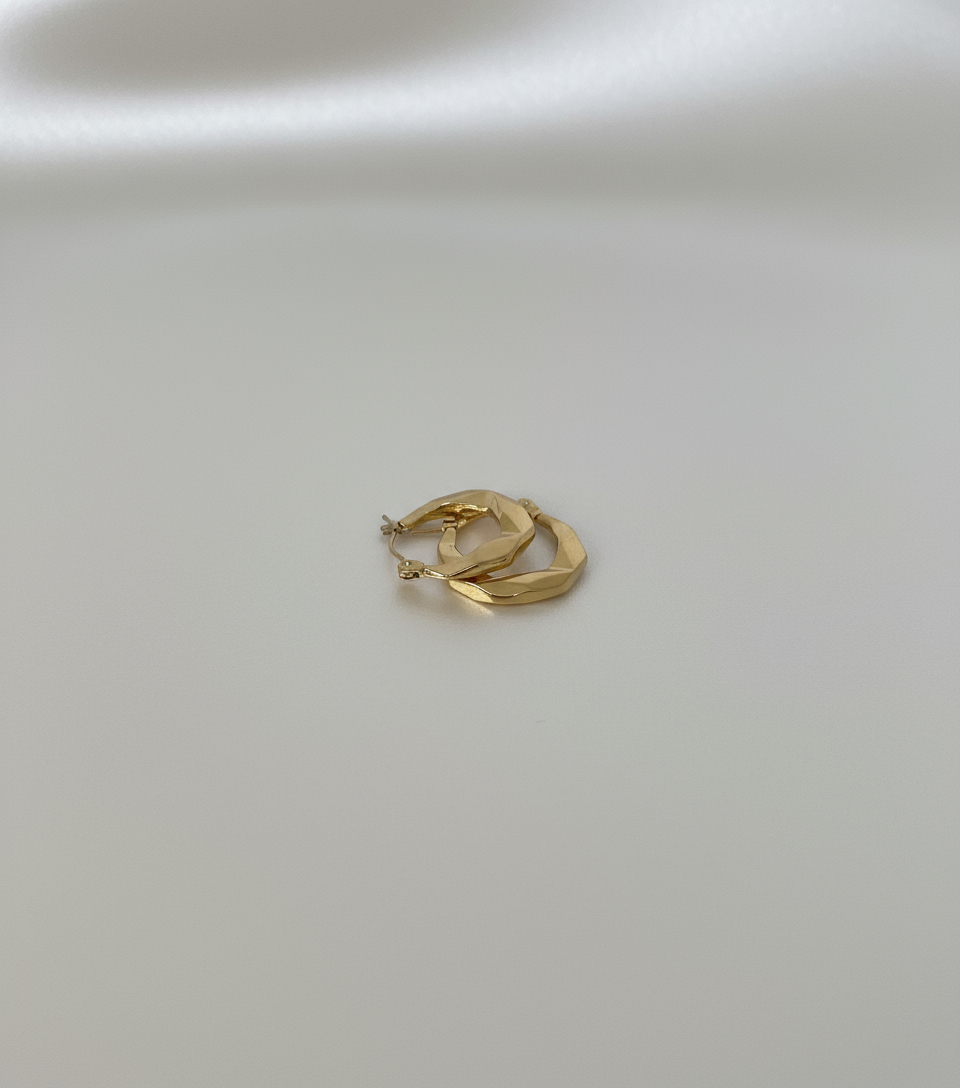 Soft geometry hoop earring