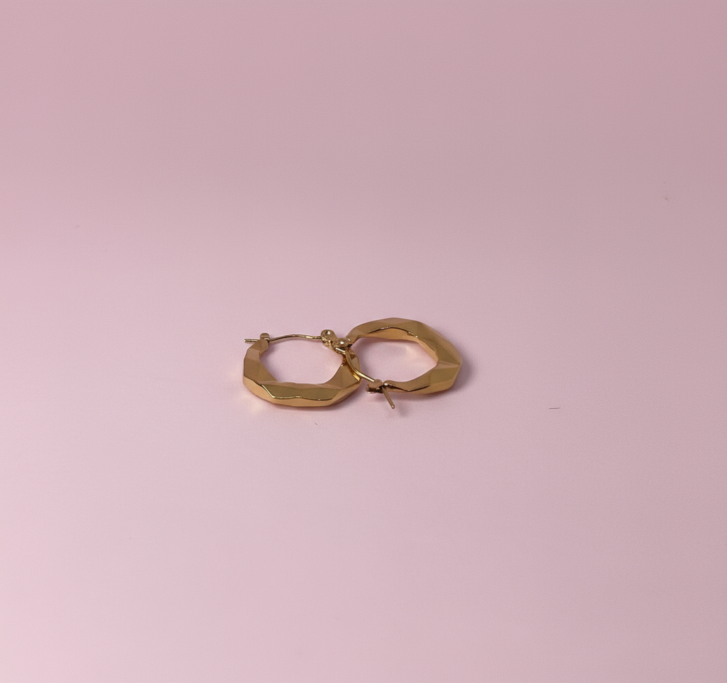 Soft geometry hoop earring